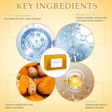 Nicgou Lemon Turmeric Kojic Soap, Turmeric Soap Bar for Face ＆ Body，Natural Turmeric Handmade Soap for All Skin Types (2pcs)