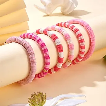 Ornaland Colorful Heishi Surfer Bracelets Set for Women