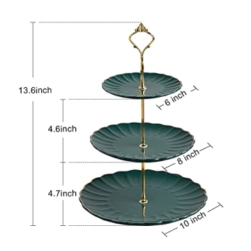 Sweejar 3 Tier Ceramic Cake Stand Elegant Dessert Platter