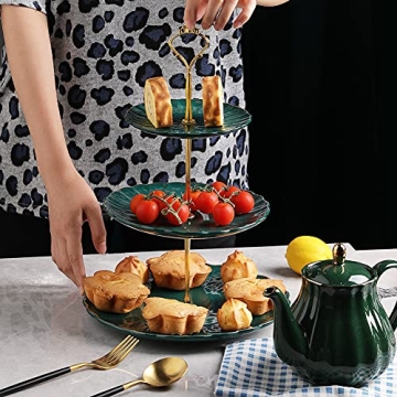 Sweejar 3 Tier Ceramic Cake Stand Elegant Dessert Platter