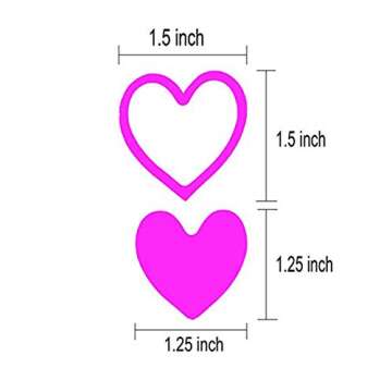 3-Way Pink Love Heart Stickers,Removable Perforated Self Adhesive Hearts Shape Labels - Art & Craft Projects - Sticker-Bombing & Gift Wrappings (1.5",500PCS/Roll)