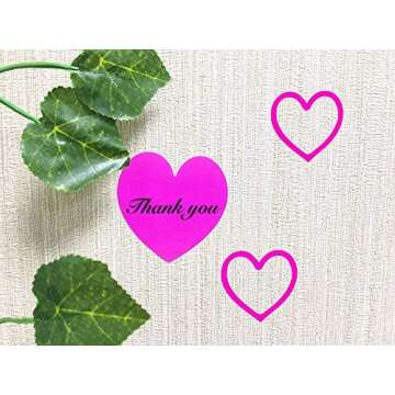 3-Way Pink Love Heart Stickers,Removable Perforated Self Adhesive Hearts Shape Labels - Art & Craft Projects - Sticker-Bombing & Gift Wrappings (1.5",500PCS/Roll)