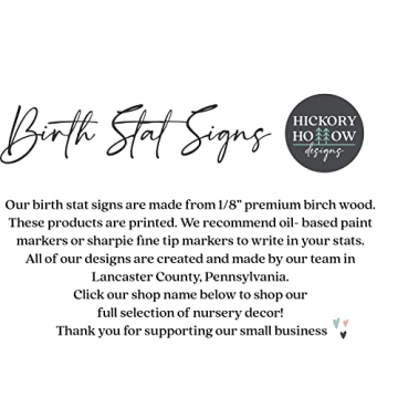 Personalized Birth Stat Sign for Newborns | Nursery Decor