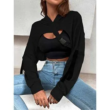 Women Cropped Super Top Hoodies for Dance and Gym