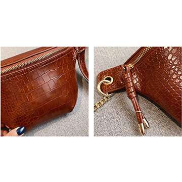 Women's Fashion PU Crossbody Bag Chest Pocket Shoulder Bag Shopping Bag Chest Bag Travel Pouch