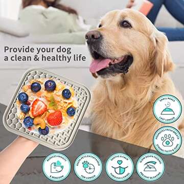Kwispel Lick Mat for Dogs, Dog Lick Mat with Suction Cups for Anxiety, Peanut Butter Dog Licking Mat...