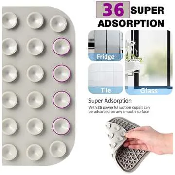 Kwispel Lick Mat for Dogs, Dog Lick Mat with Suction Cups for Anxiety, Peanut Butter Dog Licking Mat Slow Feeder Dispensing Treater Lick Pad for Dogs Cats Grooming Bathing and Training (Grey)