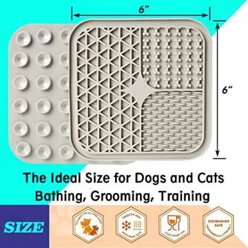 Kwispel Lick Mat for Dogs, Dog Lick Mat with Suction Cups for Anxiety, Peanut Butter Dog Licking Mat Slow Feeder Dispensing Treater Lick Pad for Dogs Cats Grooming Bathing and Training (Grey)