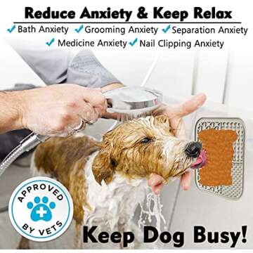 Kwispel Lick Mat for Dogs, Dog Lick Mat with Suction Cups for Anxiety, Peanut Butter Dog Licking Mat Slow Feeder Dispensing Treater Lick Pad for Dogs Cats Grooming Bathing and Training (Grey)