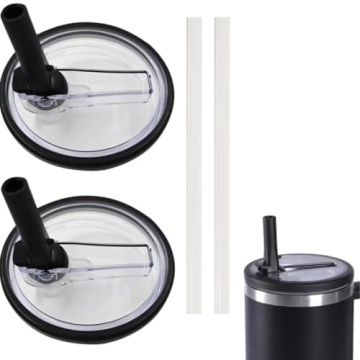 2 Pack 40 oz Tumbler Flip Straw Lid Replacement fit for Stanley Quencher