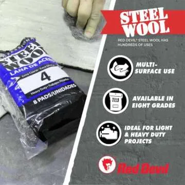 Red Devil 3332 Steel Wool Multi-Grade Pack, 6 Pads - Perfect for All Cleaning Needs