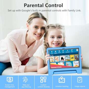 Kids Tablet 10 Inch, Tablet for Kids Android 13, 4GB+64GB, 8-Core CPU, WiFi 6, 12H Battery Life, Par...