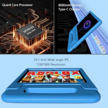 NOBKLEN Kids Tablet 10 Inch - Fun Learning Device for Kids