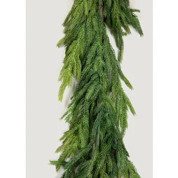Afloral Norfolk Pine Garland 15 Ft for Stylish Decor