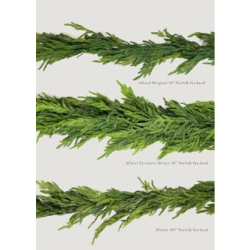 Afloral Norfolk Pine Garland 15 Ft for Stylish Decor