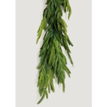 Afloral Norfolk Pine Garland 15 Ft for Stylish Decor