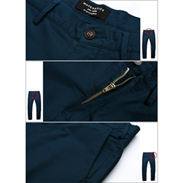 Match Men's Slim Tapered Stretchy Casual Pants in Peacock Blue