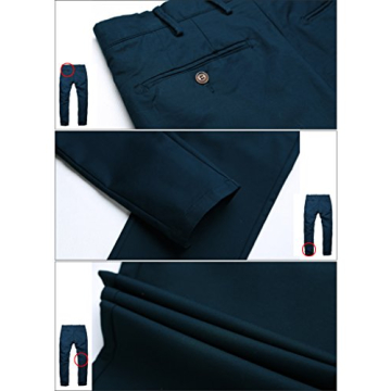 Match Men's Slim Tapered Stretchy Casual Pants in Peacock Blue