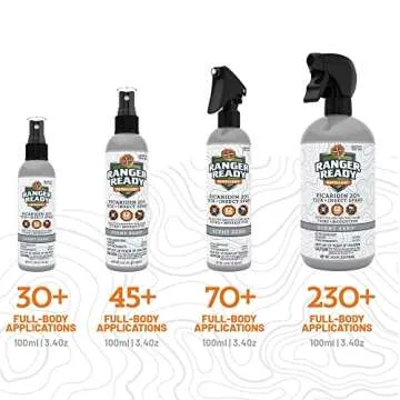Ranger Ready Picaridin Insect Repellent in Assorted Scents - 20% Picaridin Tick Spray and Mosquito Repellent - Travel Size Bug Spray, Assorted Scents, 3.4 Oz (Pack of 3)