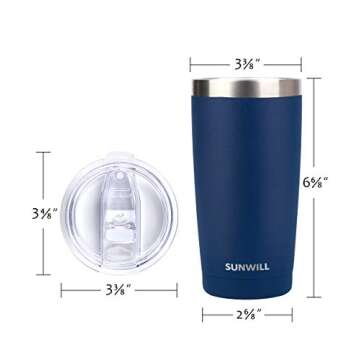 SUNWILL Insulated 20 oz Travel Coffee Tumbler