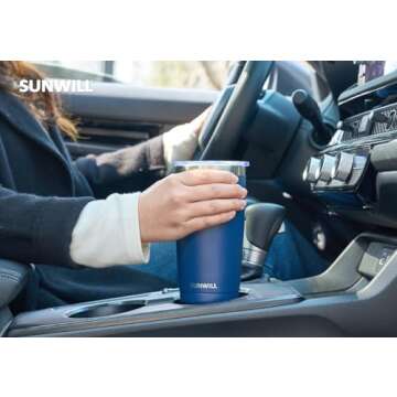 SUNWILL Insulated 20 oz Travel Coffee Tumbler