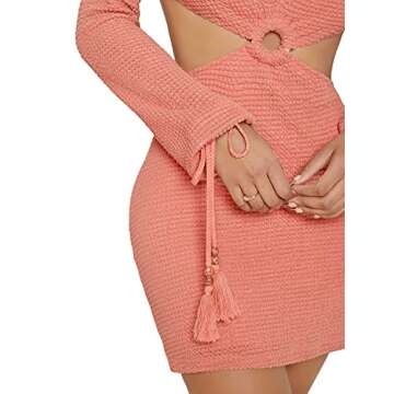 Trendy SweatyRocks Women's Coral Pink Bodycon Dress