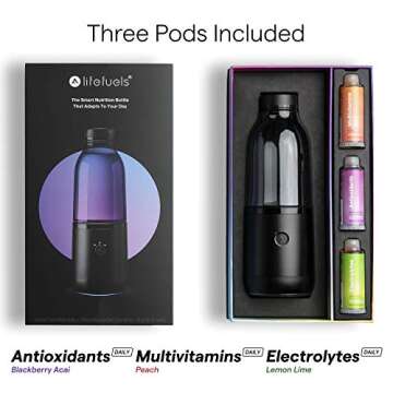 LifeFuels Smart Bottle - Water and Healthy Beverage Infuser with Tracking App - Wearable Technology for Hydration, Fitness and Nutrition Tracking - Use for Travel, Sports and More