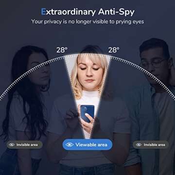 SYNCWIRE Privacy Screen Protector for iPhone 12 Pro Max, Anti-Spy Shatterproof Tempered Glass [True ...