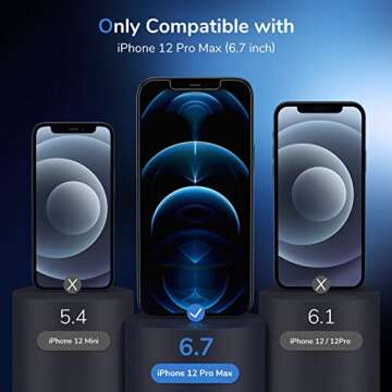 SYNCWIRE Privacy Screen Protector for iPhone 12 Pro Max, Anti-Spy Shatterproof Tempered Glass [True 28°Anti Spy] [9H Hardness] [Easy Installation Frame] Black Protector for iPhone 6.7", 2 Pack