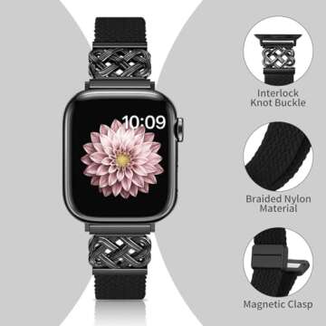 Chinber Braided Apple Watch Band with Magnetic Clasp