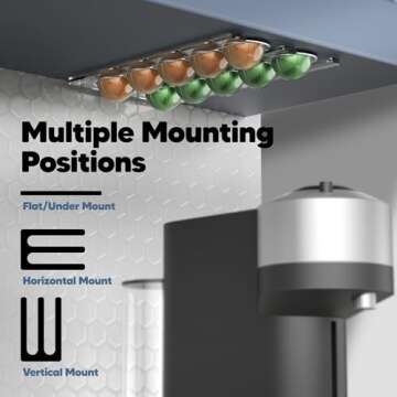 GALVANOX Wall Mounted Nespresso Vertuo Pod Holder - 10 Capsule Organizer