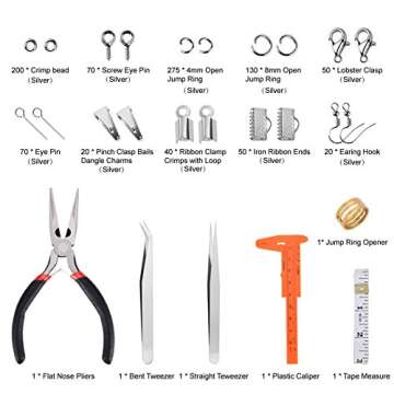 PAXCOO Jewelry Making Supplies Kit - Jewelry Repair Tool with Accessories, Pliers, Findings, and Bea...