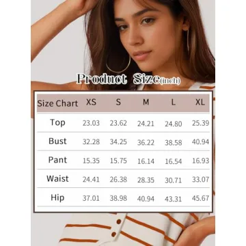 SuperPrity Summer Striped Lounge Sets for Women