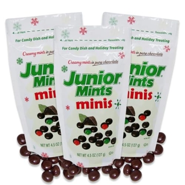 Junior Mints Holiday Minis 3 x 4.5oz Boxes. Chocolate Mint Candy, Mini Mints, Mint Chocolate Candy, ...