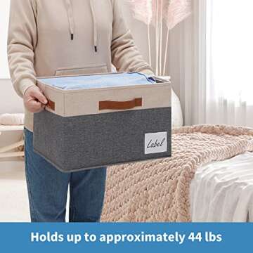 GhvyenntteS Fabric Storage Bins with Lids 3 Pack, Large Fabric Storage Baskets with Lid and Handles,...