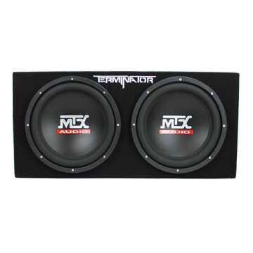 MTX 12" 400 Watt RMS Dual Loaded 1200 Watt Car Subwoofer Enclosure Audio with Sub Box, Mono Block & 8-Gauge Amplifier Complete Wiring Installation Kit