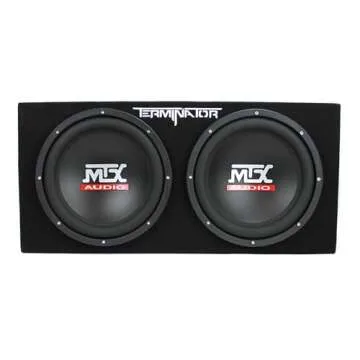 MTX 12" 400 Watt RMS Dual Loaded 1200 Watt Car Subwoofer Enclosure Audio with Sub Box, Mono Block & 8-Gauge Amplifier Complete Wiring Installation Kit