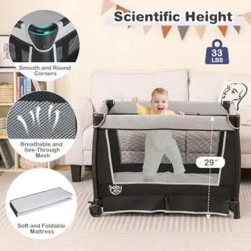 BABY JOY 5 in 1 Pack and Play for All-in-One Convenience