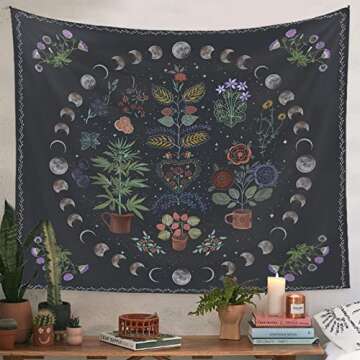 LINICE Plant Tapestry - Bohemian Wall Hanging for Home