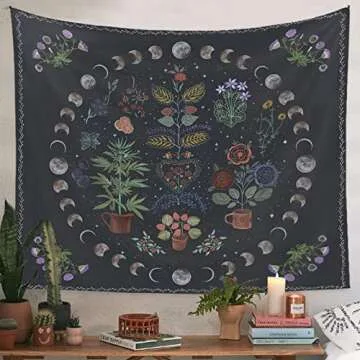 LINICE Plant Tapestry - Bohemian Wall Hanging for Home
