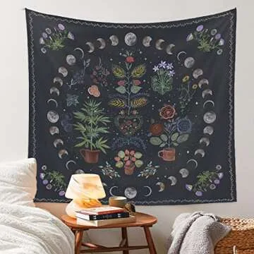 LINICE Plant Tapestry - Bohemian Wall Hanging for Home