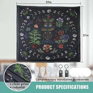 LINICE Plant Tapestry - Bohemian Wall Hanging for Home