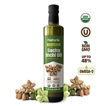 Naturik Organic Extra Virgin Sacha Inchi Oil 8.45 FL Oz ( 250 ml ) Glass Bottle (1)