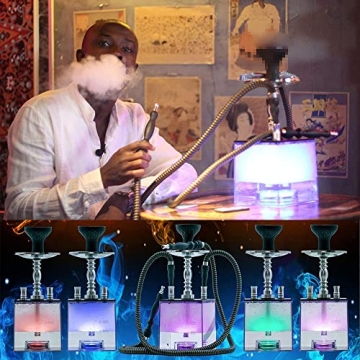 Luxury Portable Hookah Set with LED Lights and Carry Case