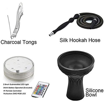 Luxury Portable Hookah Set with LED Lights and Carry Case