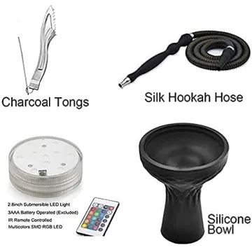 Luxury Portable Hookah Set with LED Lights and Carry Case