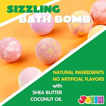 JOYIN 8 Pack Kids Bath Bombs with Surprise Mochi Toys