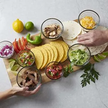 Anchor Hocking 4-IN-1 PREP BOWLS. 6 Piece set (3 Bowls and 3 lids)