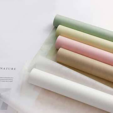 XIAOHONG Korean Cotton Flower Wrapping Paper - 50 Sheets