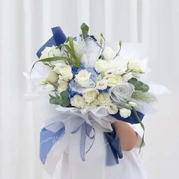 XIAOHONG Korean Cotton Flower Wrapping Paper - 50 Sheets